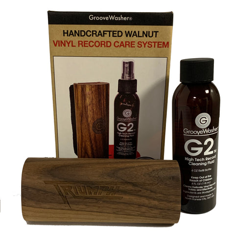 GrooveWasher Walnut Record Cleaning Kit - Triumph Edition